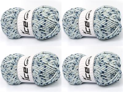 Lot of 4 x 100gr Skeins Ice Yarns NICE BABY TWEED Yarn Blue Shades Camel Green