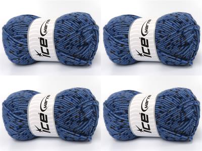 Lot of 4 x 100gr Skeins Ice Yarns NICE BABY TWEED Yarn Blue Shades Brown Shades