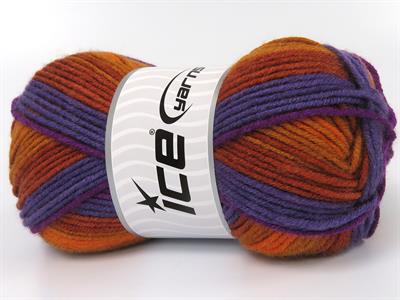 Lot of 4 x 100gr Skeins Ice Yarns NICE BABY Yarn Purple Shades Gold Shades