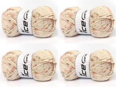 Lot of 4 x 100gr Skeins Ice Yarns NICE BABY TWEED Yarn Salmon Shades Camel Shades