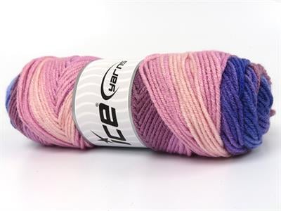 4x100gr. ORLANDO Premium Akrilik Maron, Pembe tonları, Mavi Tonları Kışlık, Düz iplikler, Batik Desenli, Worsted, 100% Akrilik , Akrilik