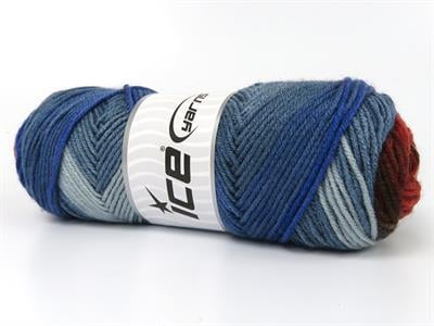 4x100gr. ORLANDO Premium Akrilik Kahverengi, Gri, Turkuaz Tonları Kışlık, Düz iplikler, Batik Desenli, Worsted, 100% Akrilik , Akrilik