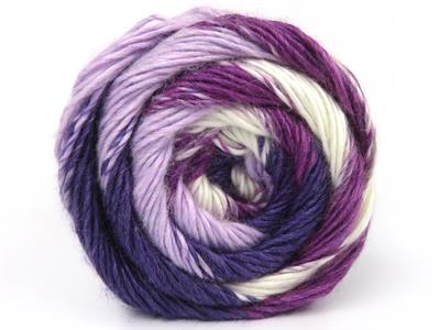 4x100gr. RAINBOW Premium Akrilik Ekru, Mor Tonları Kışlık, Düz iplikler, Batik Desenli, 100% Akrilik
