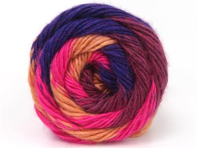 4x100gr. RAINBOW Premium Akrilik Pembe, Mor, Bordo, Açık Somon Kışlık, Düz iplikler, Batik Desenli, 100% Akrilik