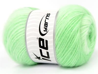 Lot of 4 x 100gr Skeins Ice Yarns SHAGGY Hand Knitting Yarn Light Green Shades