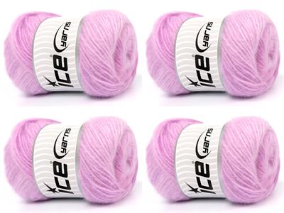 Lot of 4 x 100gr Skeins Ice Yarns SHAGGY Hand Knitting Yarn Light Pink Shades