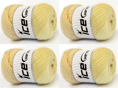 Lot of 4 x 100gr Skeins Ice Yarns SHAGGY Hand Knitting Yarn Dark Cream Shades