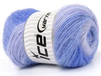 Lot of 4 x 100gr Skeins Ice Yarns SHAGGY Yarn Lilac Shades Blue Shades