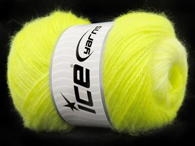 Lot of 4 x 100gr Skeins Ice Yarns SHAGGY Hand Knitting Yarn Neon Green Shades