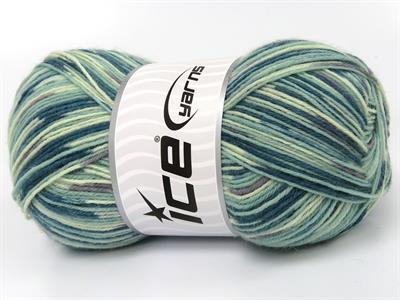 Lot of 4 x 100gr Skeins Ice Yarns SMART SOCK (75% Superwash Wool) Yarn Green Shades Grey
