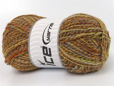 Lot of 4 x 100gr Skeins Ice Yarns SMART SOCK (75% Superwash Wool) Yarn Yellow Gold Grey Brown
