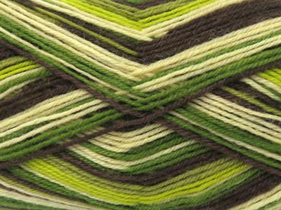 Lot of 4 x 100gr Skeins Ice Yarns SMART SOCK (75% Superwash Wool) Yarn Green Shades Brown Shades Cream