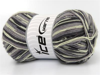 Lot of 4 x 100gr Skeins Ice Yarns SMART SOCK (75% Superwash Wool) Yarn Grey Shades Cream