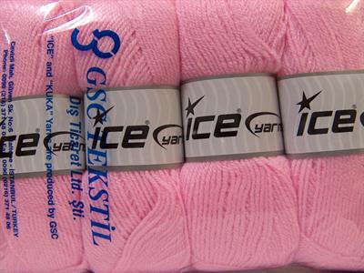 Lot of 4 x 100gr Skeins Ice Yarns SUPER BABY Hand Knitting Yarn Baby Pink