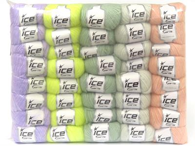 Lot of 40 Skeins Ice Yarns Alice Superfine Yarns MIXED LOT (10% Wool) Yarn Multicolor