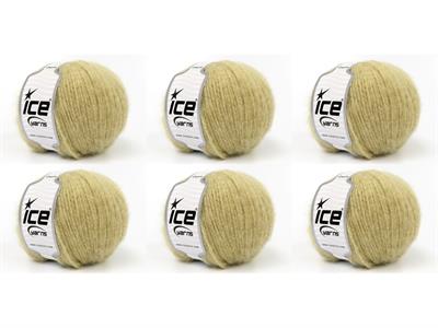 Lot of 6 Skeins Ice Yarns CHARM (10% Superwash Wool 15% Mohair) Yarn Dark Beige