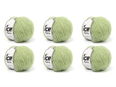 Lot of 6 Skeins Ice Yarns CHARM (10% Superwash Wool 15% Mohair) Yarn Water Green
