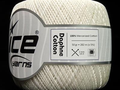 Lot of 6 Skeins Ice Yarns DAPHNE COTTON (100% Mercerized Cotton) Yarn White