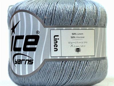Lot of 6 Skeins Ice Yarns LINEN (50% Viscose) Hand Knitting Yarn Light Grey