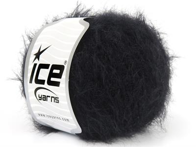 Lot of 6 Skeins Ice Yarns MERINO FUR (40% Superwash Merino Wool) Yarn Black