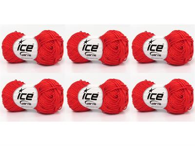 6x50gr. NATURAL COTTON LIGHT PAILLETTE Pamuk Kırmızı Metalik Simli, Yazlık İplikler, Pamuk, Boncuklu Pullu