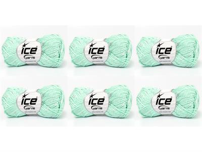 6x50gr. NATURAL COTTON LIGHT PAILLETTE Pamuk Nane Yeşil Metalik Simli, Yazlık İplikler, Pamuk, Boncuklu Pullu