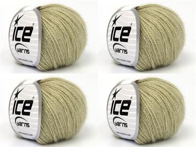 Lot of 6 Skeins Ice Yarns SILK (10% Kid Mohair 40% Merino Superfine) Yarn Beige