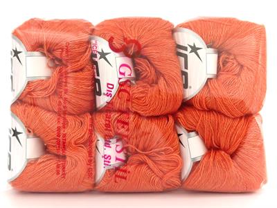 Lot of 6 Skeins Ice Yarns SILK (10% Kid Mohair 40% Merino Superfine) Yarn Salmon