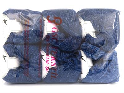 Lot of 6 Skeins Ice Yarns SILK (10% Kid Mohair 40% Merino Superfine) Yarn Jeans Blue