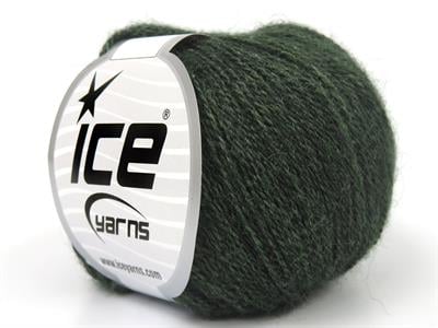 Lot of 6 Skeins Ice Yarns SILK (10% Kid Mohair 40% Merino Superfine) Yarn Green