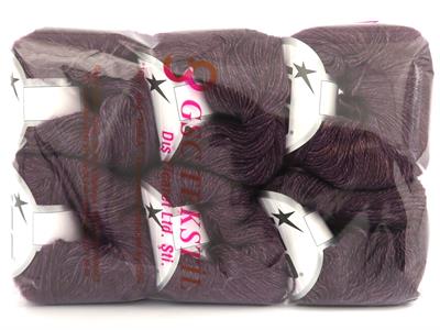 Lot of 6 Skeins Ice Yarns SILK (10% Kid Mohair 40% Merino Superfine) Yarn Maroon