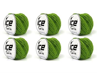 6x50gr. SUMMERTIME Viskon, Pamuk Çim Yeşili Viskon, Yazlık İplikler, Pamuk