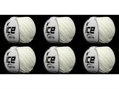 Lot of 6 Skeins Ice Yarns SUMMERTIME (80% Cotton 20% Viscose) Yarn White