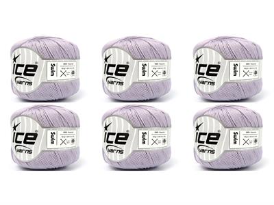 Lot of 6 Skeins Ice Yarns SWIM Hand Knitting Yarn Light Lilac