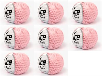 Lot of 8 Skeins Ice Yarns LANA MORBIDA (40% Wool) Hand Knitting Yarn Pink