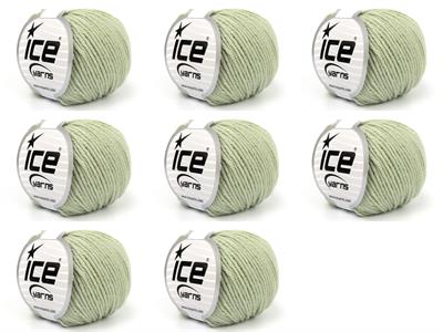 Lot of 8 Skeins Ice Yarns LANA MORBIDA (40% Wool) Yarn Light Water Green