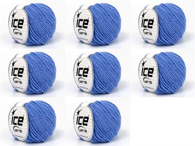 Lot of 8 Skeins Ice Yarns LANA MORBIDA (40% Wool) Hand Knitting Yarn Blue