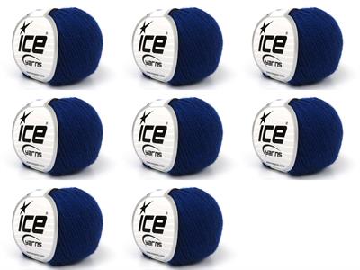 Lot of 8 Skeins Ice Yarns LANA MORBIDA (40% Wool) Hand Knitting Yarn Navy