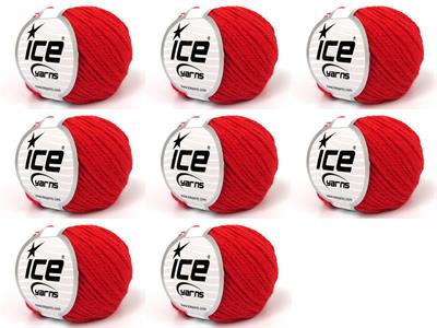 Lot of 8 Skeins Ice Yarns LANA MORBIDA (40% Wool) Hand Knitting Yarn Red