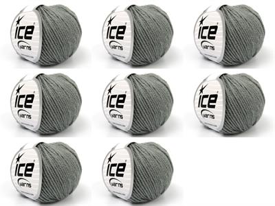 Lot of 8 Skeins Ice Yarns LANA MORBIDA (40% Wool) Hand Knitting Yarn Grey