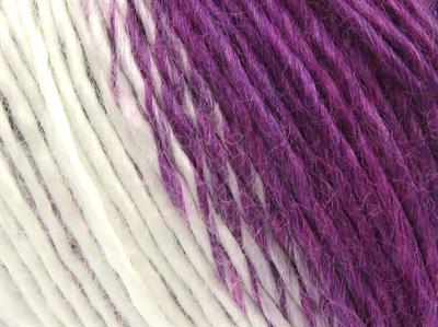8x50gr. PANORAMA Premium Akrilik Ekru, Mor Tonları Kışlık, Düz iplikler, Batik Desenli, 100% Akrilik