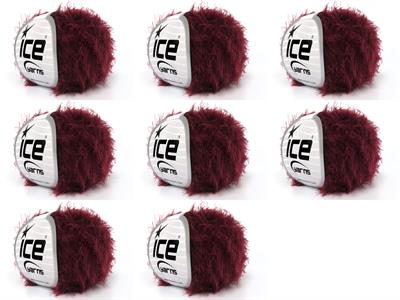 Lot of 8 Skeins Ice Yarns TECHNO Hand Knitting Yarn Dark Burgundy