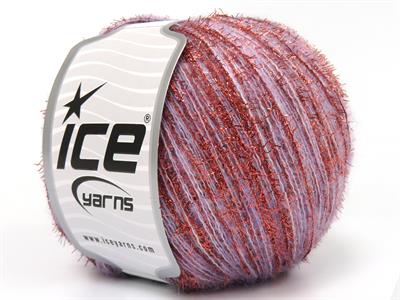 8x50gr. TOMMY WOOL GLITZ Yün, Metalik Simli, Akrilik Bakır, Açık Lila Metalik Simli, Kışlık, Yün, Akrilik