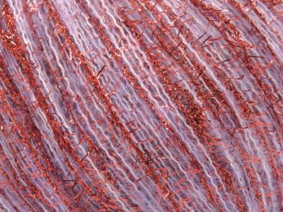 8x50gr. TOMMY WOOL GLITZ Yün, Metalik Simli, Akrilik Bakır, Açık Lila Metalik Simli, Kışlık, Yün, Akrilik