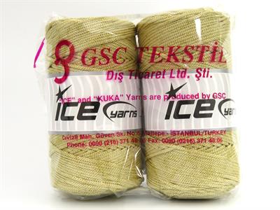 2x200gr. MACRAME BULKY GLITZ Metalik Simli Krem, Altın Metalik Simli, Yazlık İplikler, Makrame, Tığ İşi, Düz iplikler, Kalın