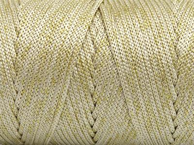 2x200gr. MACRAME BULKY GLITZ Metalik Simli Krem, Altın Metalik Simli, Yazlık İplikler, Makrame, Tığ İşi, Düz iplikler, Kalın