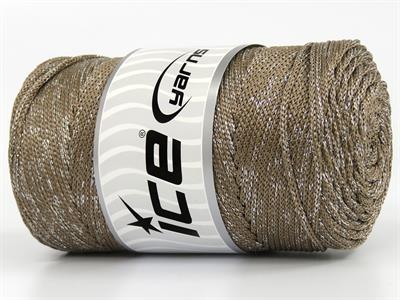 2x200gr. MACRAME BULKY GLITZ Metalik Simli Altın, Koyu Deve Tüyü Metalik Simli, Yazlık İplikler, Makrame, Tığ İşi, Düz iplikler, Kalın