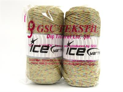 2x200gr. MACRAME BULKY GLITZ MULTI Metalik Simli Krem, Yanardöner Metalik Simli, Yazlık İplikler, Makrame, Tığ İşi, Düz iplikler, Kalın