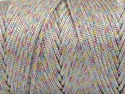 2x200gr. MACRAME BULKY GLITZ MULTI Metalik Simli Yanardöner, Ekru Metalik Simli, Yazlık İplikler, Makrame, Tığ İşi, Düz iplikler, Kalın