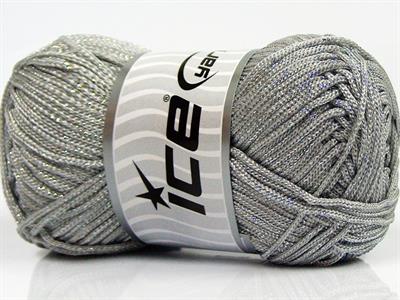 4x100gr. MACRAME CORD METALLIC  Gümüş, Açık Gri Metalik Simli, Yazlık İplikler, Makrame, Tığ İşi, Düz iplikler